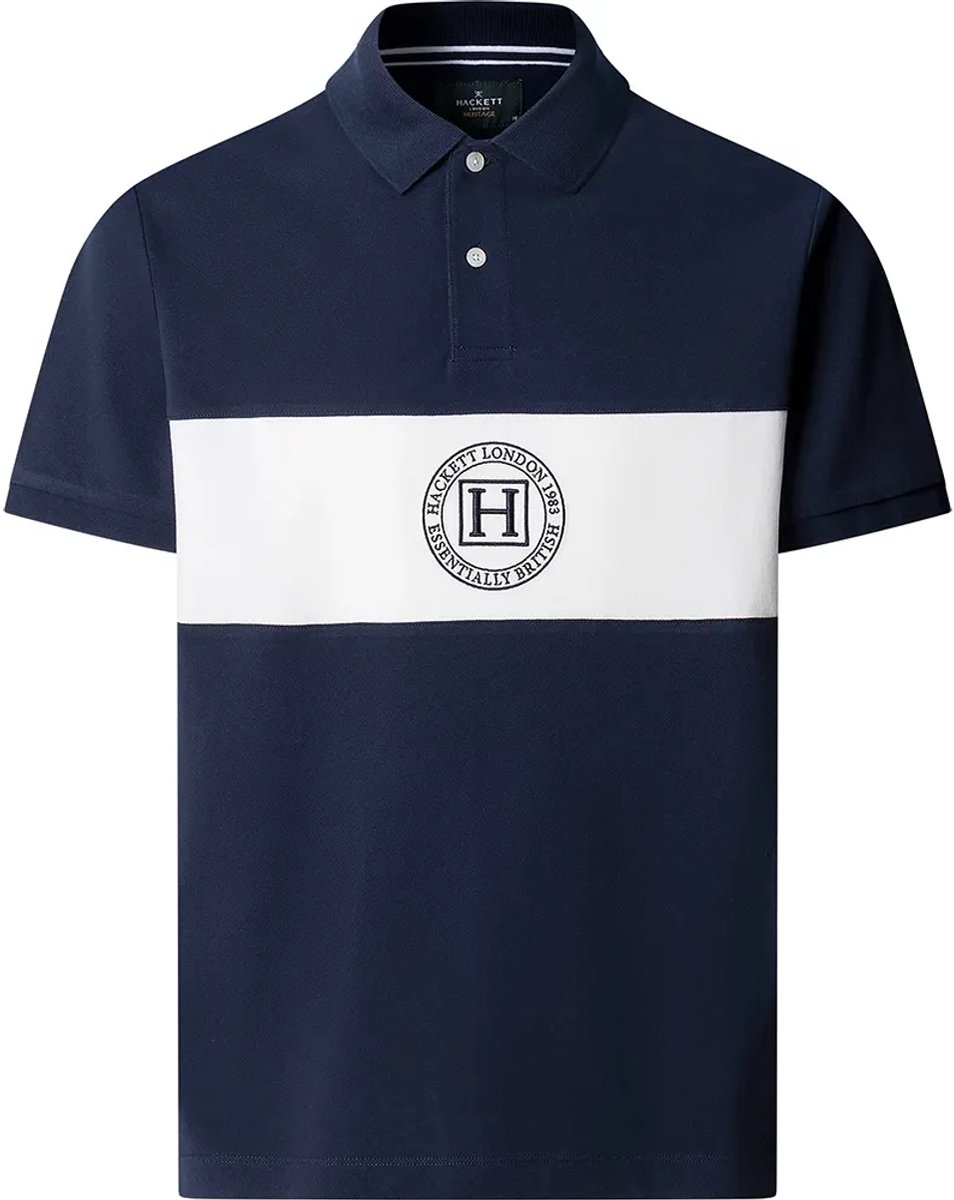 Hackett Hm5600187 Korte Mouw Poloshirt Blauw 2XL Man