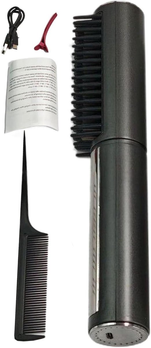 hair brush | Wireless Hot Brush | Rechargeable combs flatten with negative ions | 4 levels of heat, anti- and customized
