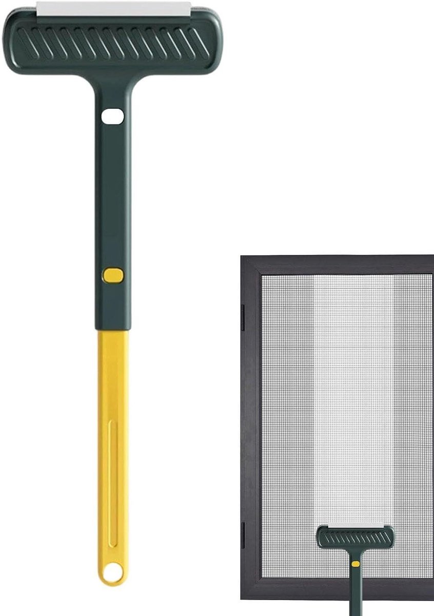 Raamscherm reiniger - Raamwisser borstel - Ramen Schoonmaken - Uitschuifbare handgreep - 40 cm - Groen