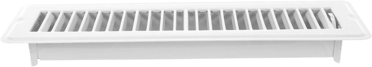 Vloerventilatierooster - Ventilatierooster - Luchtstroom Regelen - Verstelbare Lamellen - 34.2 x 9.5 x 3.5 cm - Wit