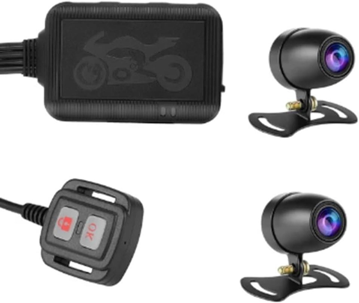 Motorfiets Recorder - Dubbele Camera - Veilige Rit - 24-Uurs Bewaking - 1080P HD - Zwart