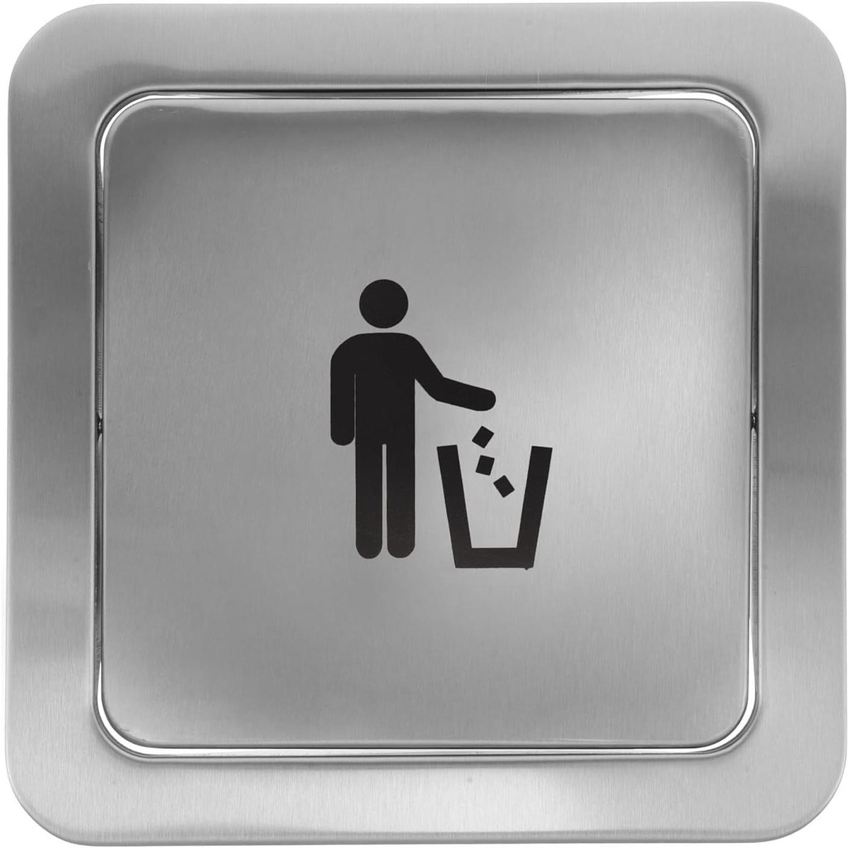 Afvalbakdeksel Keuken - Aanrecht Deksel - Keuken Afval Verbergen - Vlakke Inbouw - 23x23 cm - Zilver