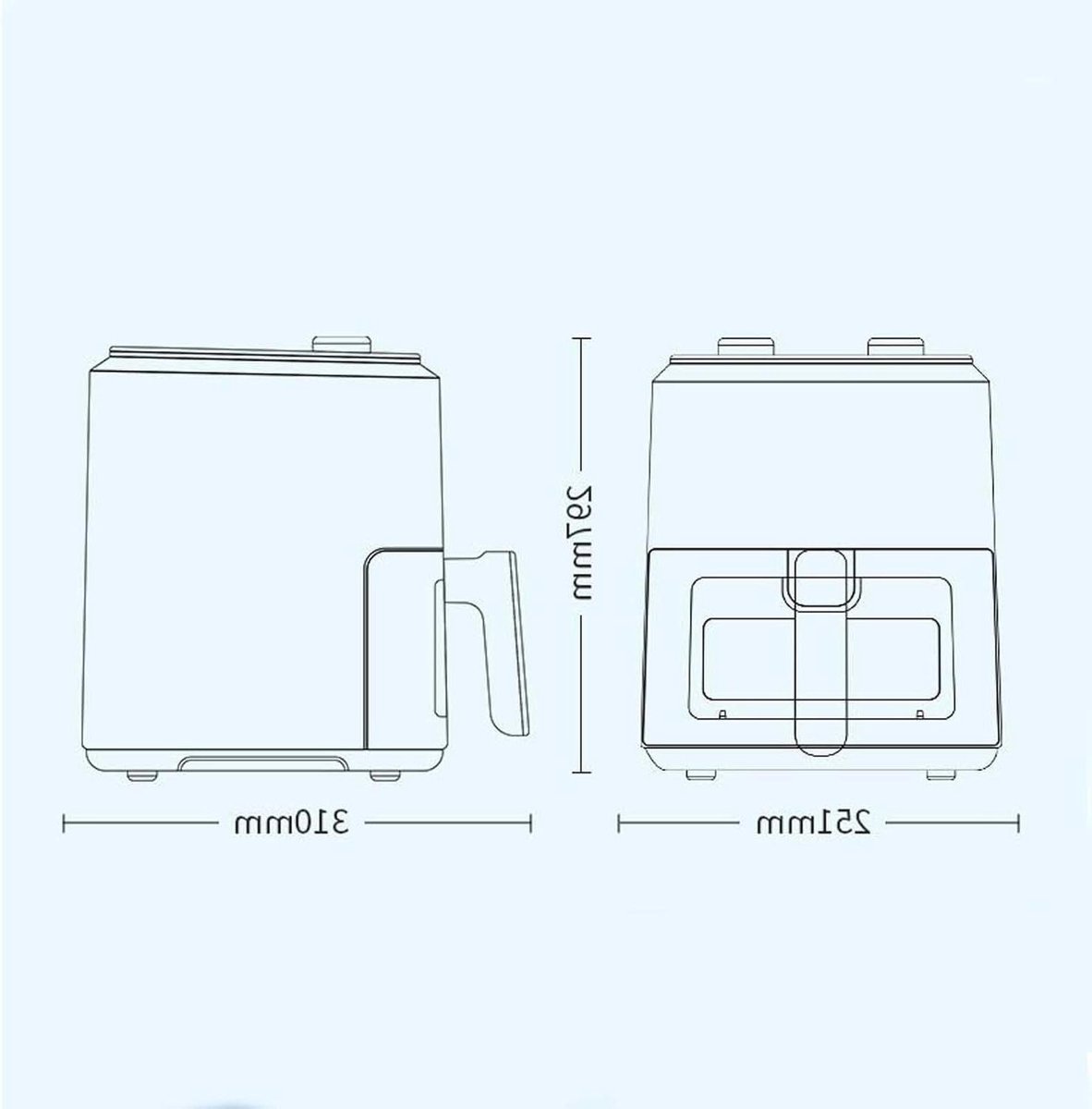 Heteluchtfriteuse - Airfryer Oven - Gezond Koken - Instelbare Temperatuur - 5 Liter - Beige