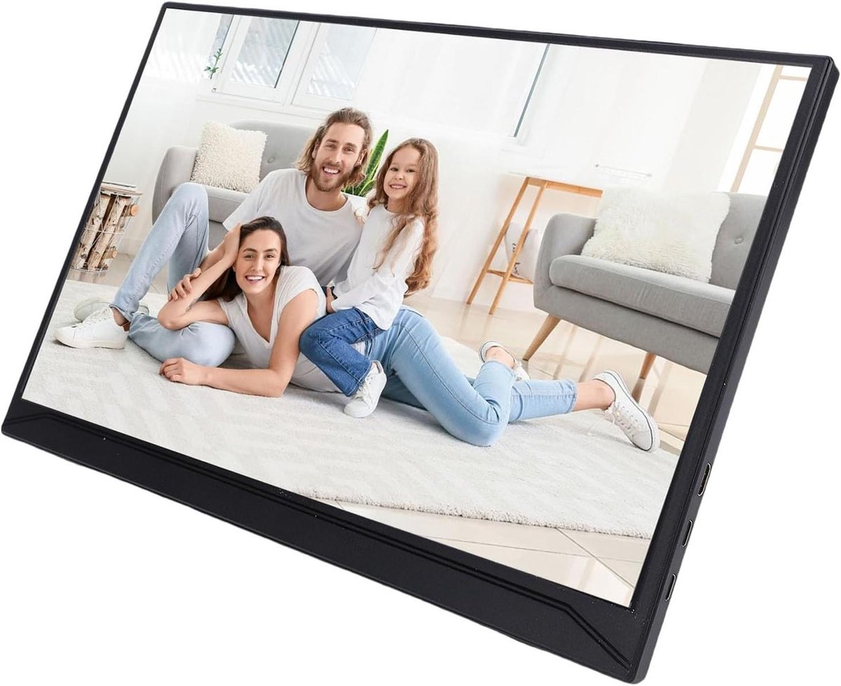 Externe Laptop Monitor - Draagbaar Tweede Scherm - Productiever Werken - Draadloze Schermprojectie - 156 Inch - Zwart