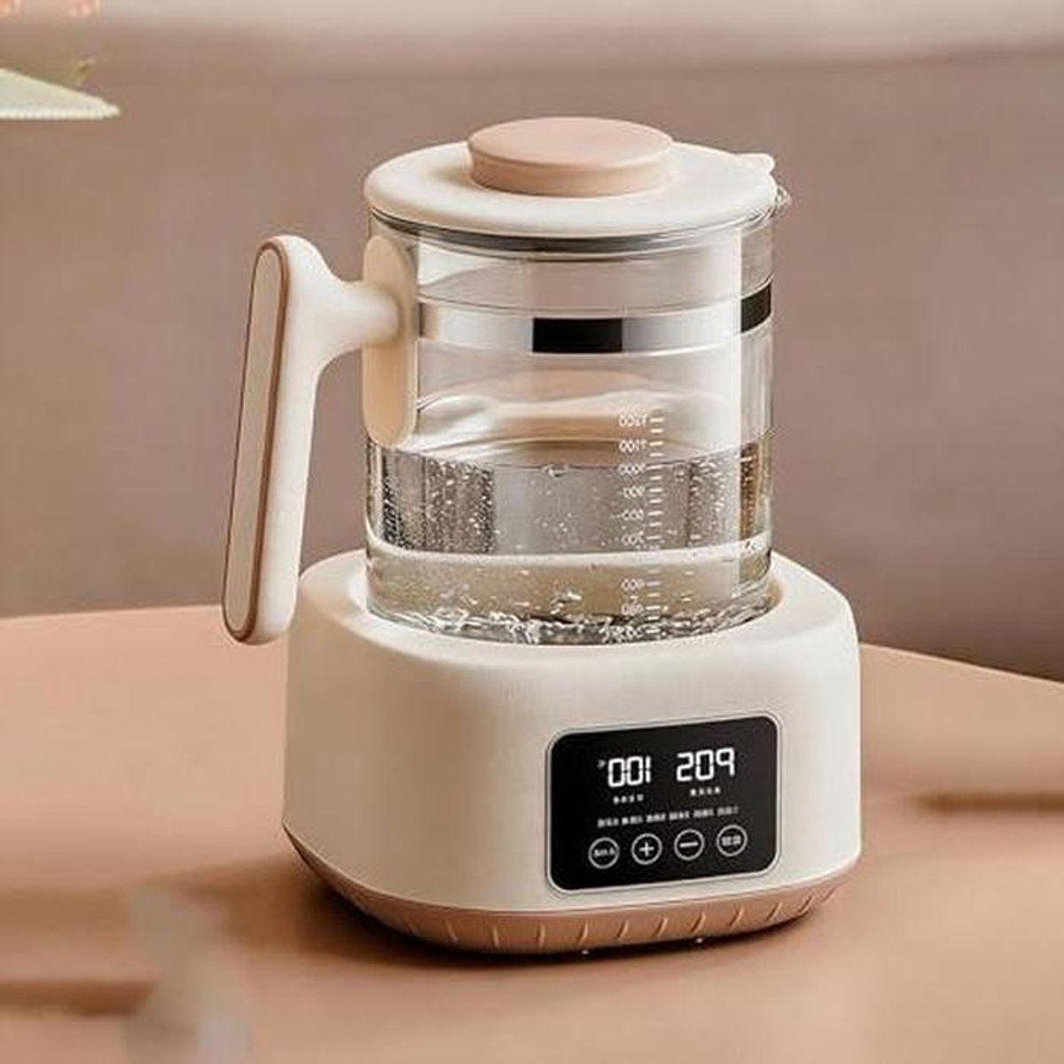 Elektrische Waterkoker - Glaaskoker Warmhoudfunctie - Thee en Koffie Zetten - Slimme Touchscreen Bediening - 13 Liter - Glas