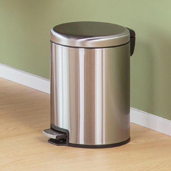 Prullenbak Met Pedaal - Afvalemmer Keuken - Hygiënisch Afval - Zachte Sluiting - 9 Liter - Zwart