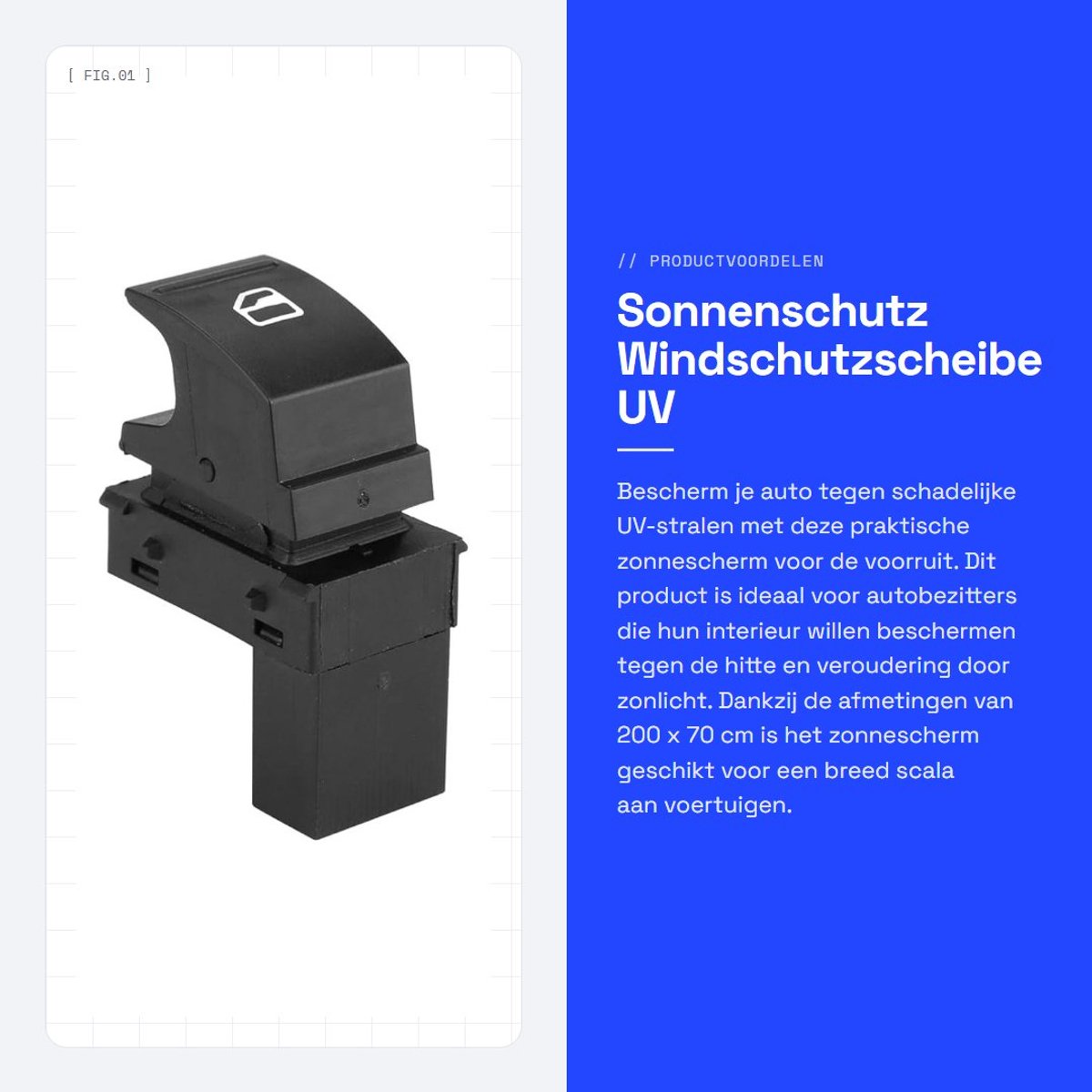 Dailygoods- Zonnescherm Auto UV Bescherming - Zonnescherm Voorruit - Zonneblende - Hoogwaardig ABS - Slijtvast en Duurzaam - Geschikt Voor MK5/B6 - Raamzonnescherm