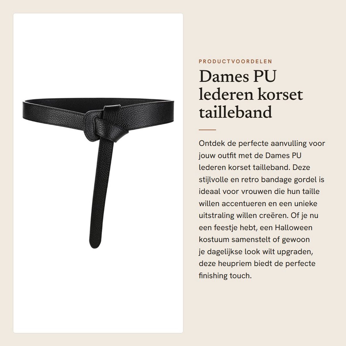 Dailygoods- Corset Dames PU-leer - Tailleriem - Retro Bandage - Wespie Tailleband - Zwart - Verstelbaar en Duurzaam
