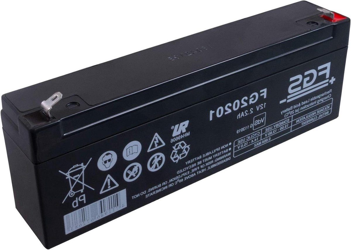 Loodaccu - Oplaadbare Batterij - Apparaten Voeden - Onderhoudsvrij - 12 Volt 2Ah - Zwart