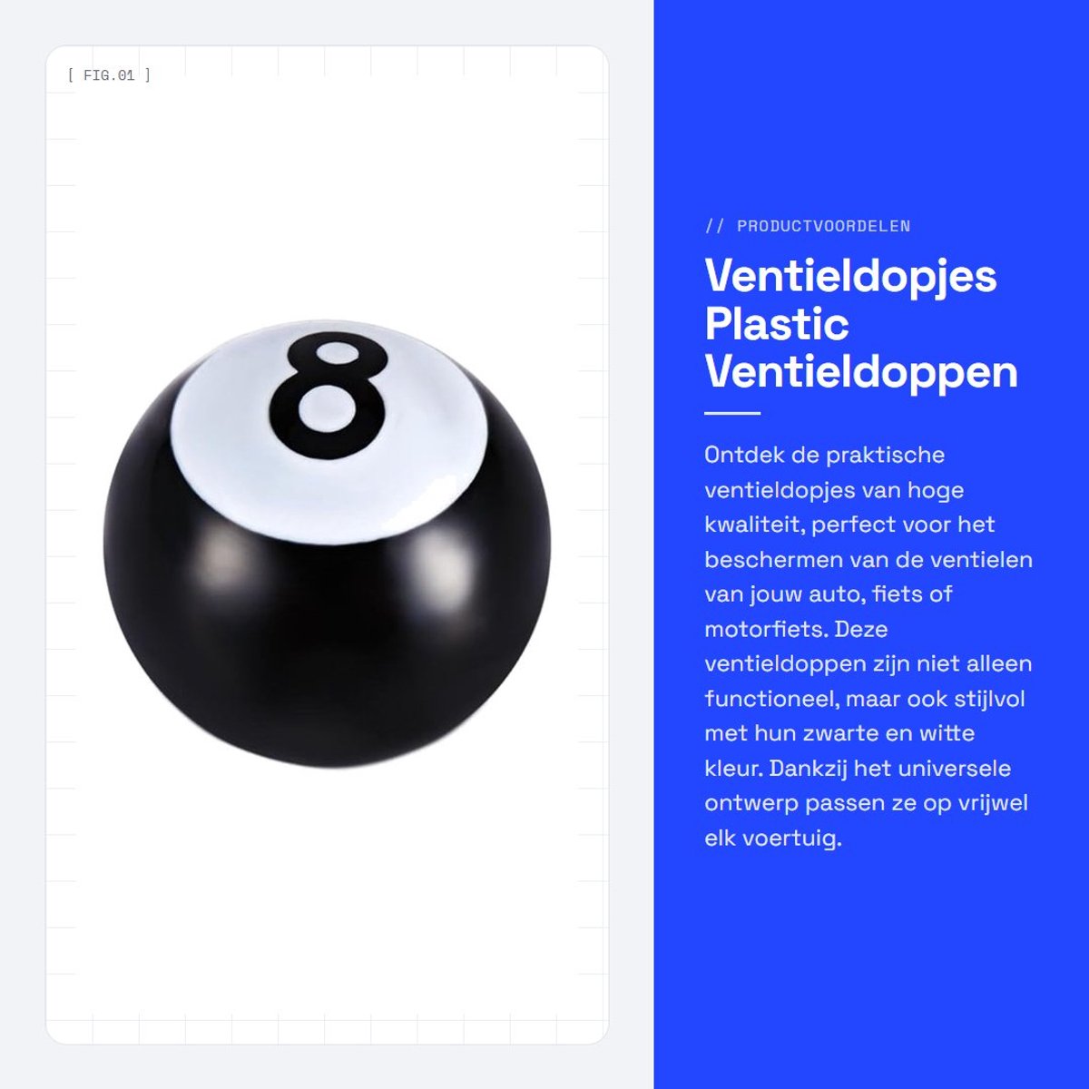 Dailygoods- Ventieldopjes Universeel - Ventieldopjes Auto/Fiets - Ventieldopjes Zwart/Wit - Hoogwaardige Kunststof/Metaal - Schokbestendig - Hoogte 17 mm - Banddopjes