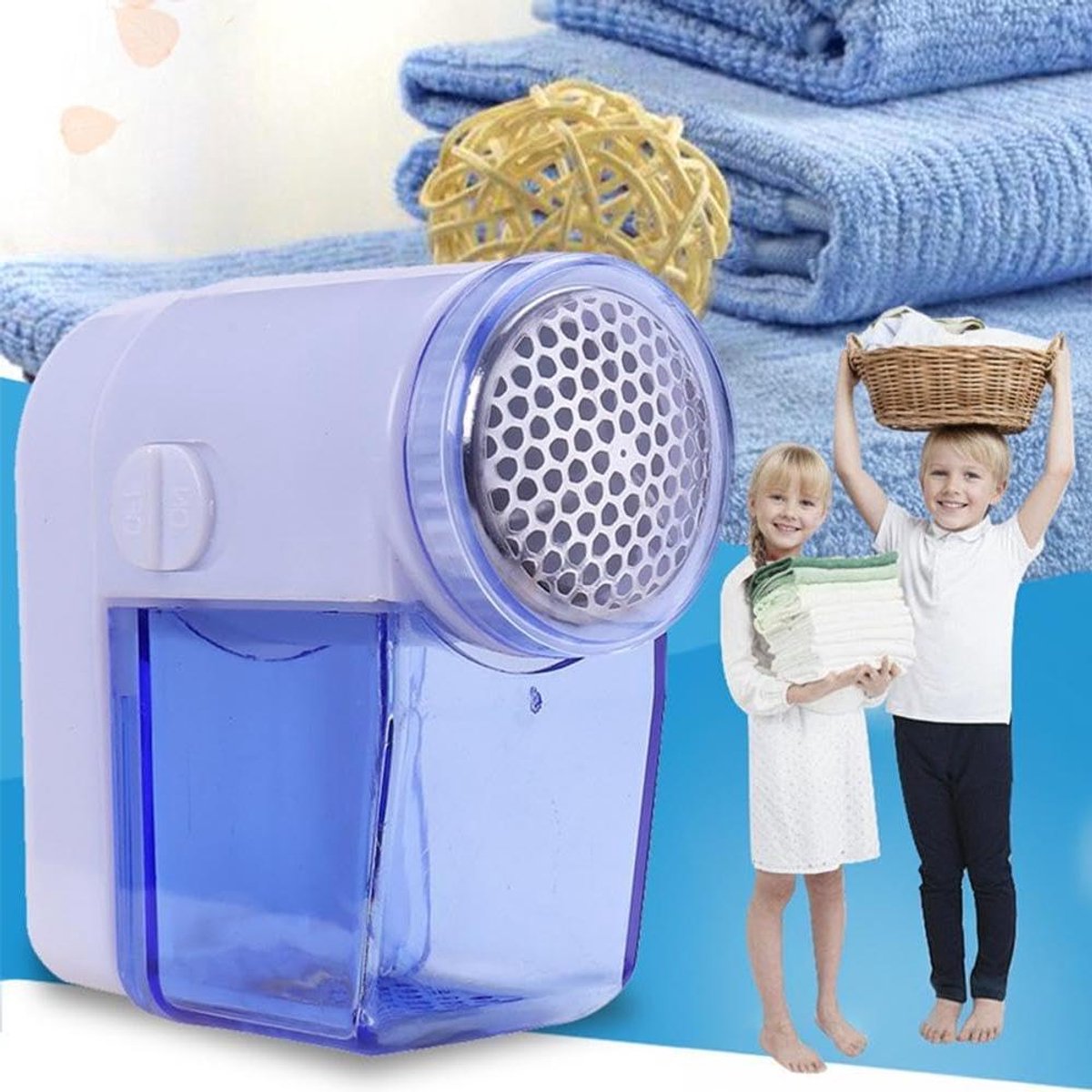 Stoffen Scheerapparaat - Pluisverwijderaar Kleding - Kleding Verzorgen - Veilige Honingraat Hoes - 17.3cm Hoog - Munt