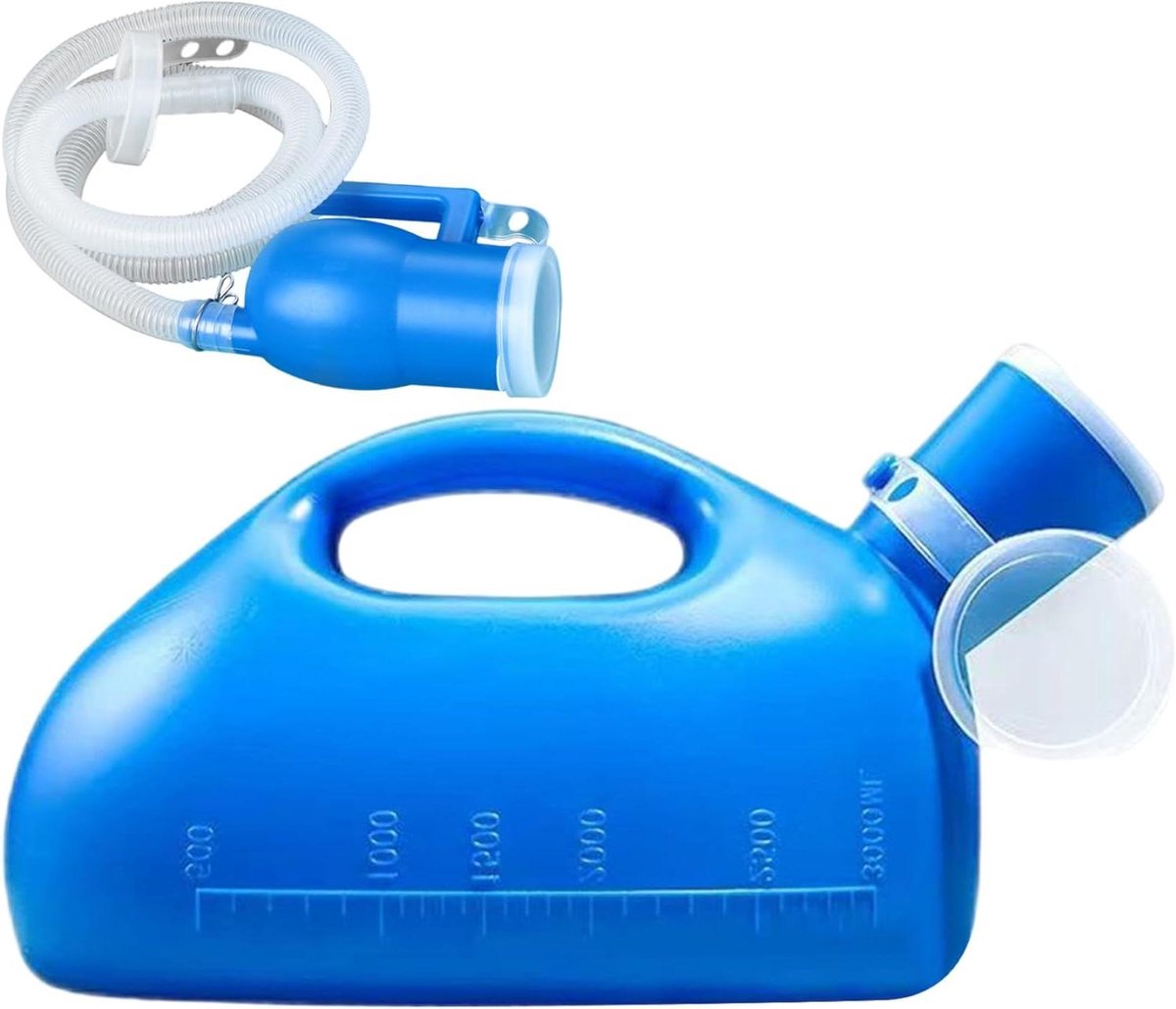 Urinoir voor Mannen - Draagbaar Urinefles - Reizen en Zorg - Lekvrij Ontwerp - 3000ml Capaciteit - Blauw