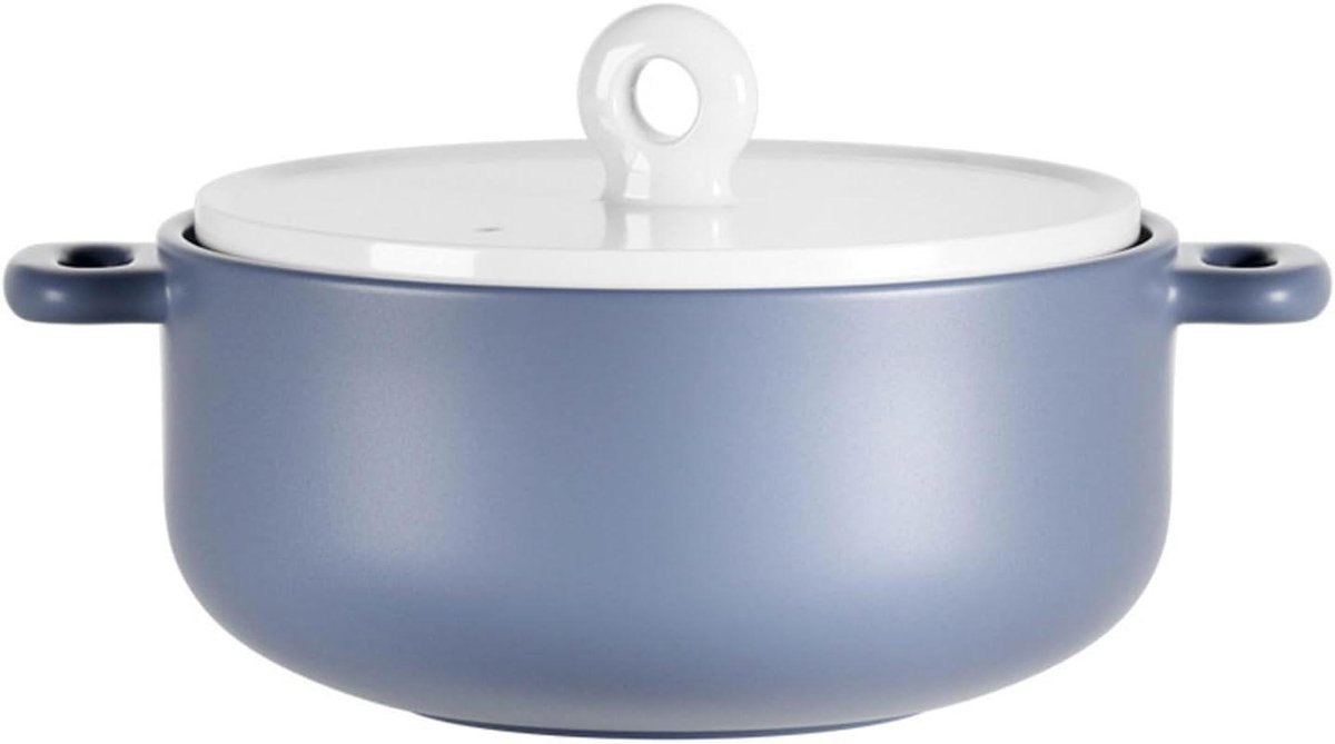 Ovenschaal Keramiek - Stoofpot Pan - Langzaam Koken - Extreme Hittebestendig - 3 Liter - Grijs