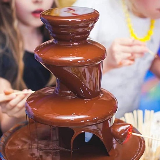 AHD® Chocoladefontein - Chocolade fontein - Chocolade druppels - Bruin - ‎26cm x 16cm x 15cm — afbeelding 5