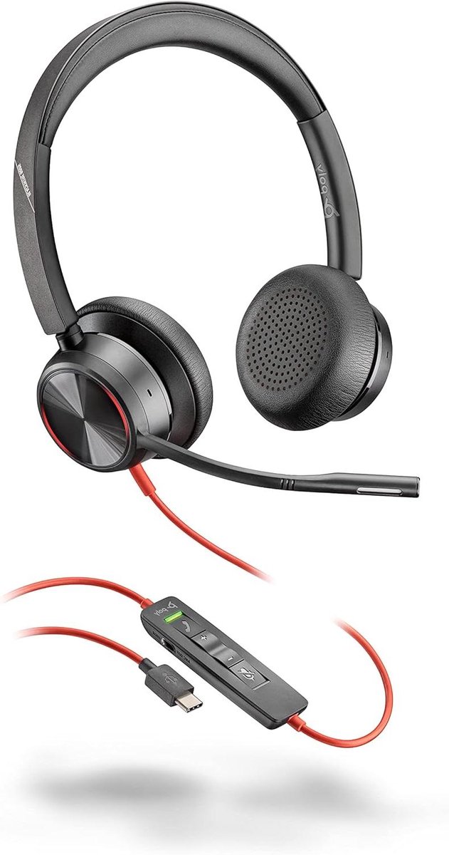 Hoofdtelefoon - Communicatie headset - Professionele gesprekken - Actieve ruisonderdrukking - USB-C - Zwart