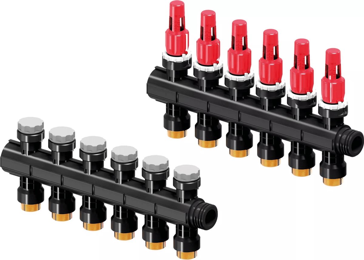 Uponor Vario PLUS Verdeler met flowmeter FM 6X 3/4 Euro, 1030585