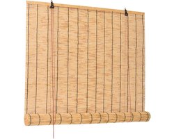 Bamboe Rolgordijn - Rietgordijn Naturel - Privacy Creëren - Natuurlijk Rietmateriaal - 80x210cm - Naturel