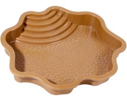 Reptielenbad - Schildpad bakje - Baden en voeren - Ingebouwde ladder - 29 x 27 cm - Roodbruin