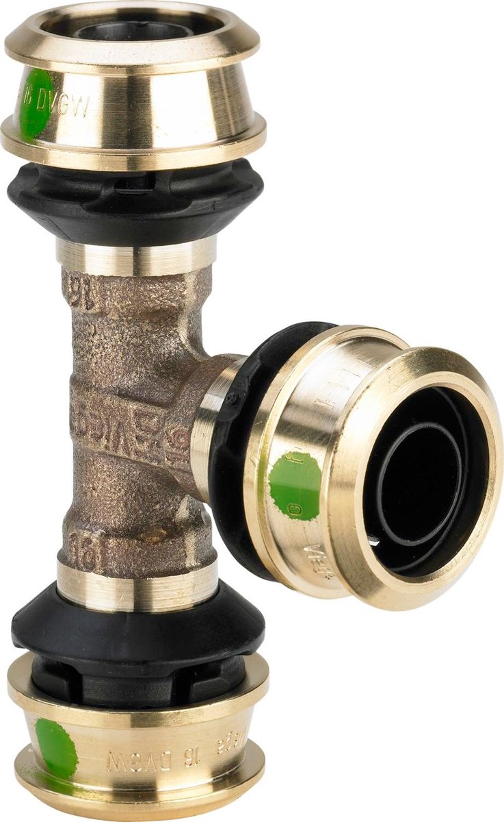 Viega Raxofix-T-stuk, d1 32, d2 20, d3 20 siliciumbrons Model 5318, 647438