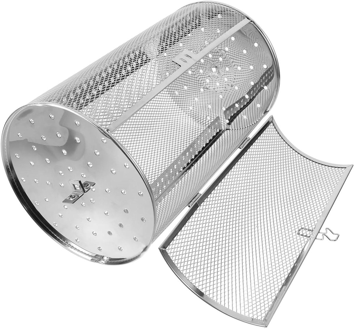 Grillmand RVS - Rotisserie Kooi - Gelijkmatig Grillen - 360 Graden Rotatie - 30x18x18 cm - Zilverkleurig