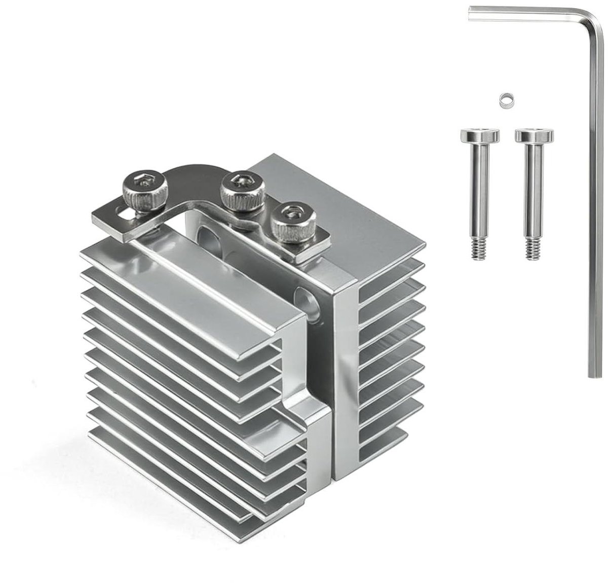 3D Printer Koeling - Heatsink Radiator - Vloeiende Extrusie - Geoptimaliseerd Fin Design - 2cm x 2cm x 2.2cm - Metaal