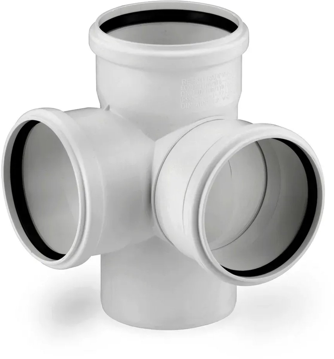 REHAU RAUPIANO PLUS Hoekdubbele aftakking DN 110/110/110, 87 graden, 11215641003