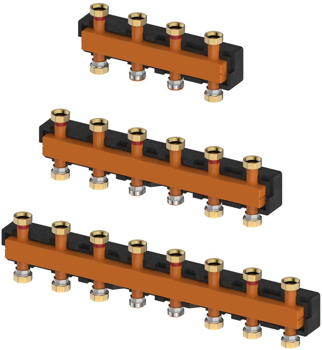 FLAMCO - Verdeelrail b 70 kW - Voor Maximaal 5 Verwarmingscircuits - Met EPP-Isolatie