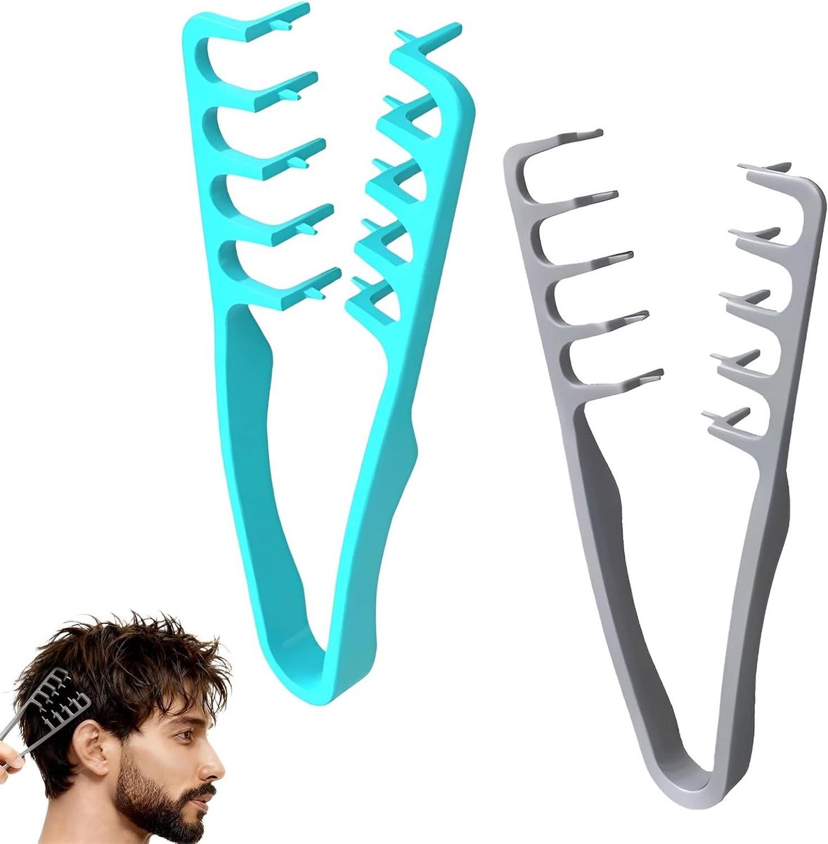 Styling Kam - Volume Tool - Krullen Definiëren - Brede Tanden - 2 Stuks - Zwart