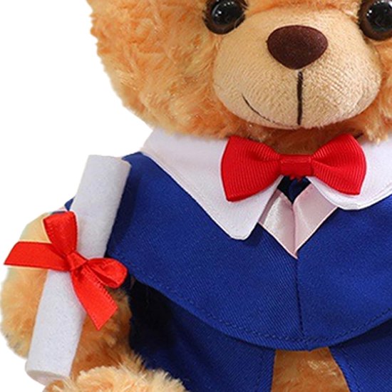 Afstudeerbeer Pluche - Knuffel Beer - Herdenking Mijlpaal - Symbolische Kleding - 25 cm - Blauw — afbeelding 3
