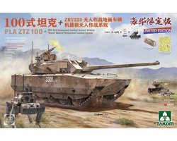 Takom Modelbouwpakket Militaire voertuigen - 2222X PLA ZTZ 100 met ZRY-222 UCGV - Robot Wolves Combat System - Chinese Tank Plastic - 1:35 - Modelbouw