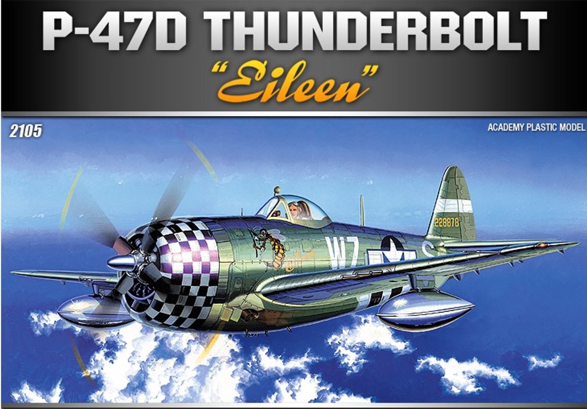 Academy Modelbouwpakket Vliegtuigen - 12474 Republic P-47D Thunderbolt Eileen WWII - Amerikaans Propellervliegtuig Plastic - 1:72 - Modelbouw