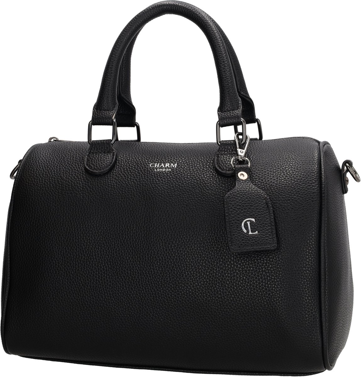 Charm London Mulberry Street Handtas - Schoudertas - Verstelbare Schouderband - Dames Tas - Bag Charm - Everyday Bag - Zwart