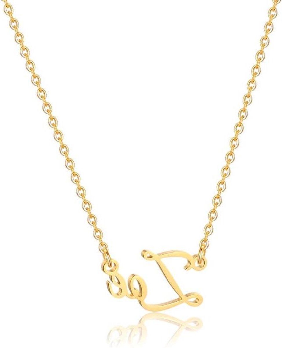 IEFSHINY Custom Name Necklace Personalized,14K Gold Plated Name Necklace Personalized Charm Jewelry Gift for Women Custom Name Necklace Ornate Letter Necklace,Metal,Metal, Metal