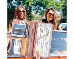 DMLuna Car registration and insurance holder,leather vehicle card document glove box organizer,car truck compartment accessories for essential information,driver's license cards