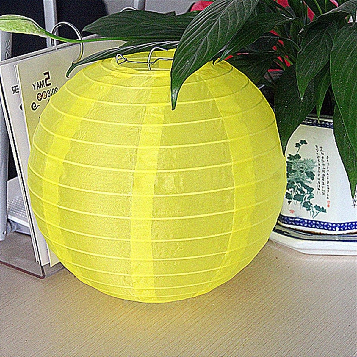 Decoratieve Lantaarns - Zijde Lampionnen - Feestelijke Decoratie - Waterdicht Nylon Materiaal - 10 stuks - Geel