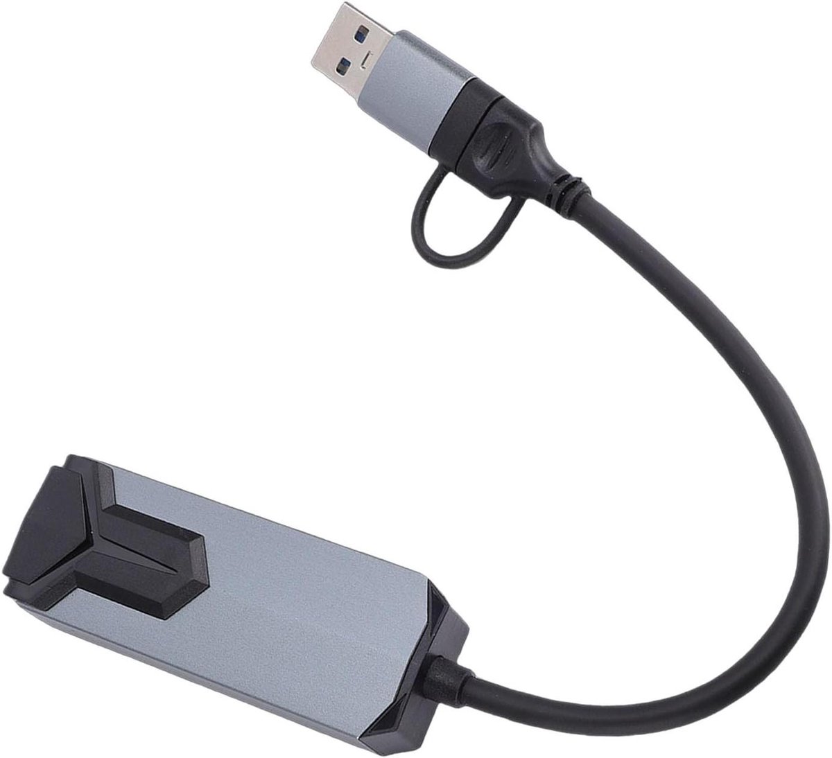 USB C Netwerkadapter - LAN RJ45 Adapter - Snel Internet - 25 Gbps Snelheid - 15 cm Kabel - Zilver