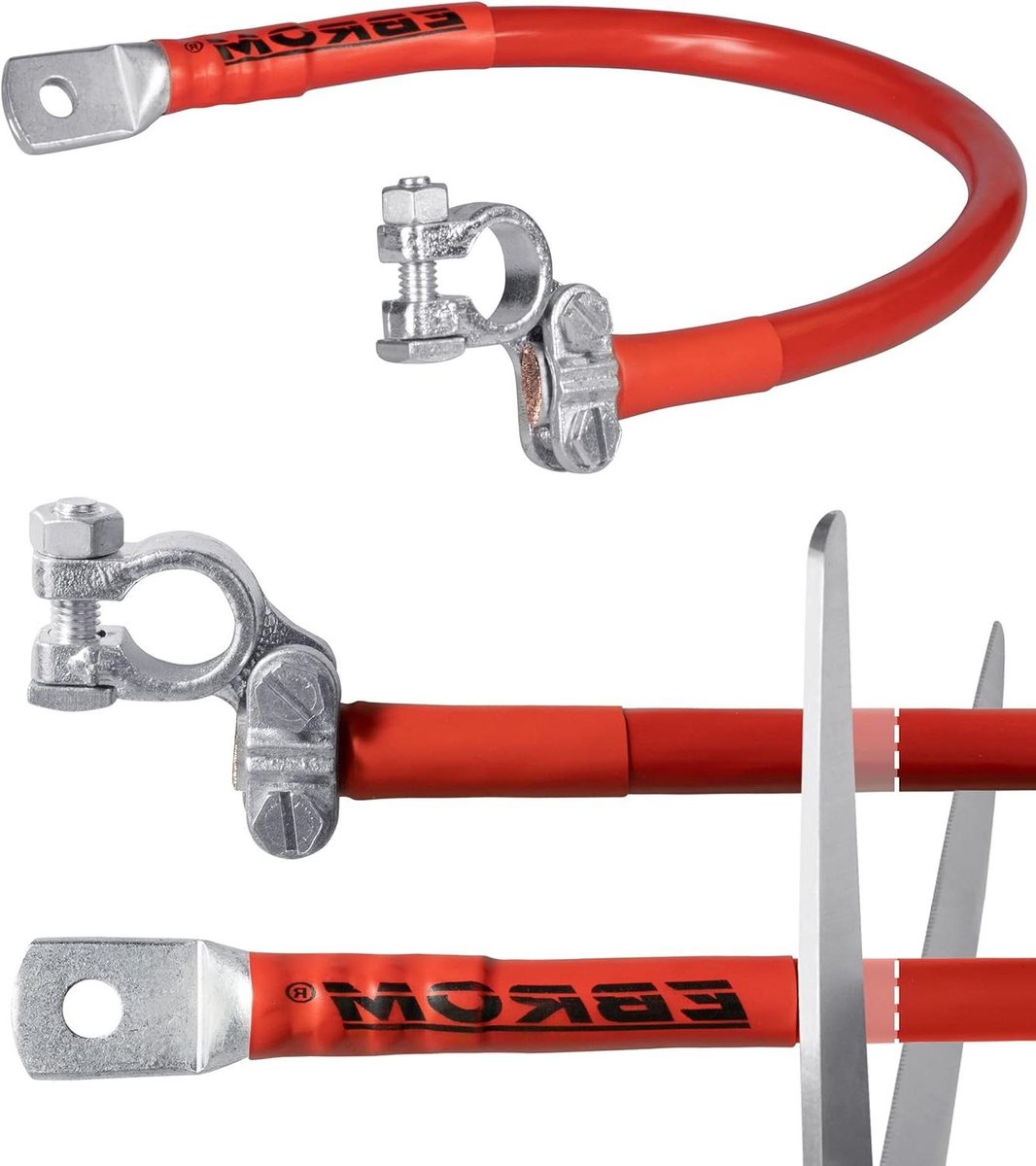 Accukabel - Stroomkabel - Voertuig Aansluiten - Klaar Gemonteerd - 70 mm2 100 cm - Rood
