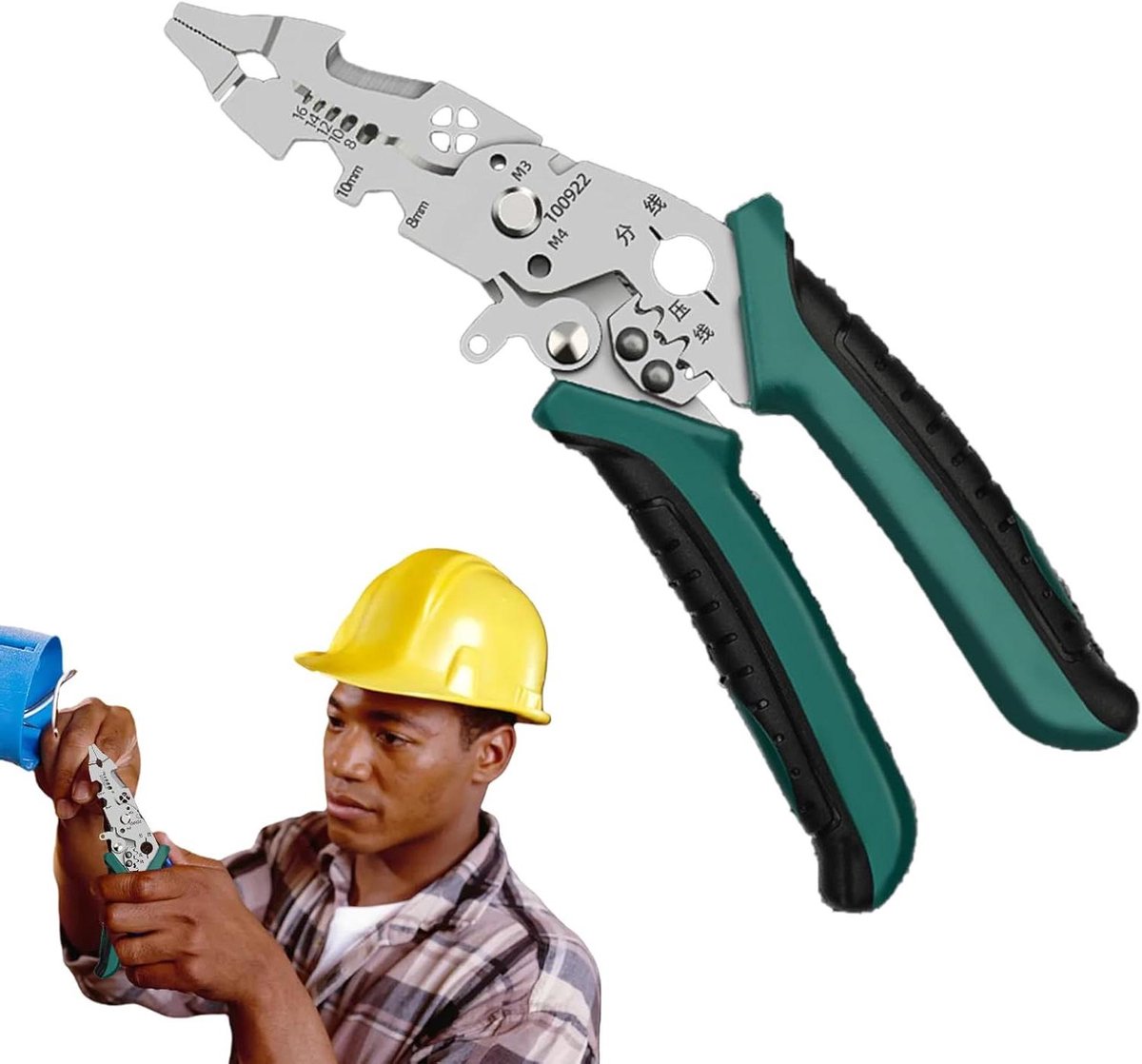 Draadstripper Gereedschap - Kabelstripper Tang - Elektrisch Werk - Precisie Snijtechnologie - 18-21 cm - Grijs