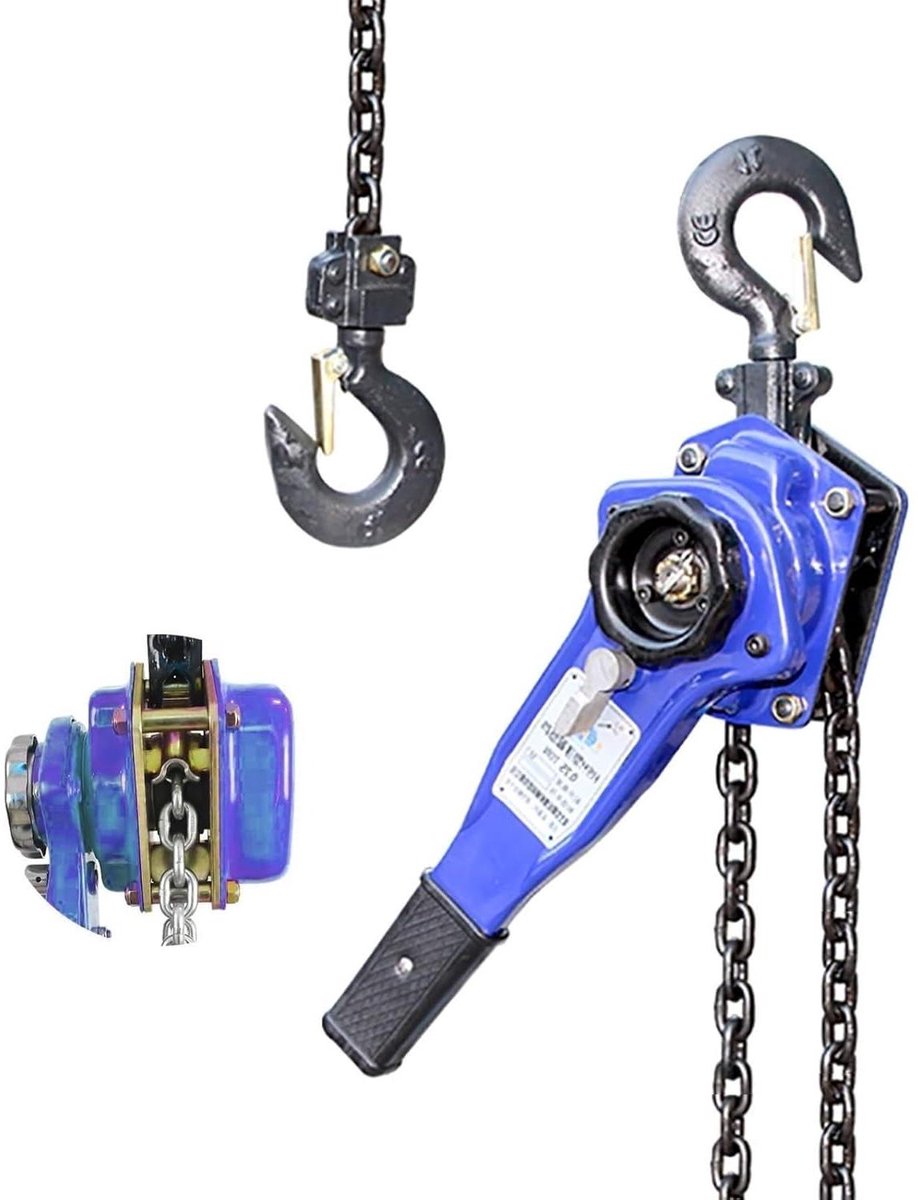 Handkettingtakel - Hefboom takel - Goederen heffen - Nauwkeurige positionering - 0.75T 3M - Zilver