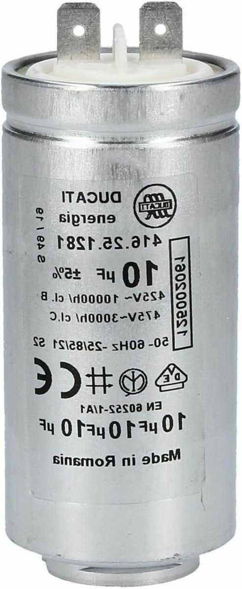 Condensator Startcondensator Droger Reparatie 10µf 475V 86x35x35mm Zwart
