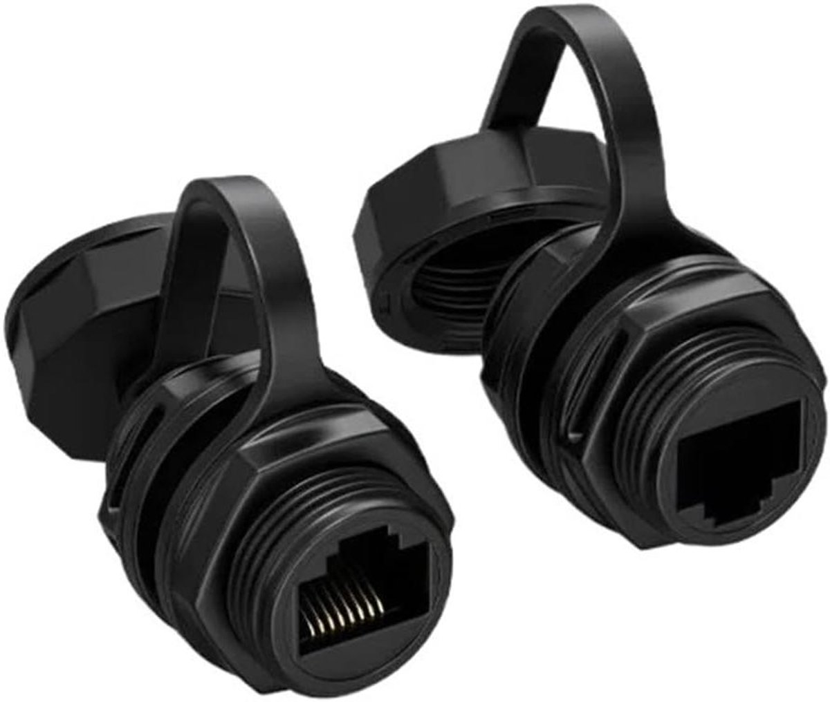 Netwerkconnector RJ45 - Ethernet Stekker - Industriële Netwerken - Waterdicht IP68 - M25 M21 - Zwart