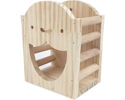 Hooi Voerrek - Knaagdier Accessoire - Kleine Dieren Voeren - Vertraagt Eetgedrag - Kooi Montage - Khaki
