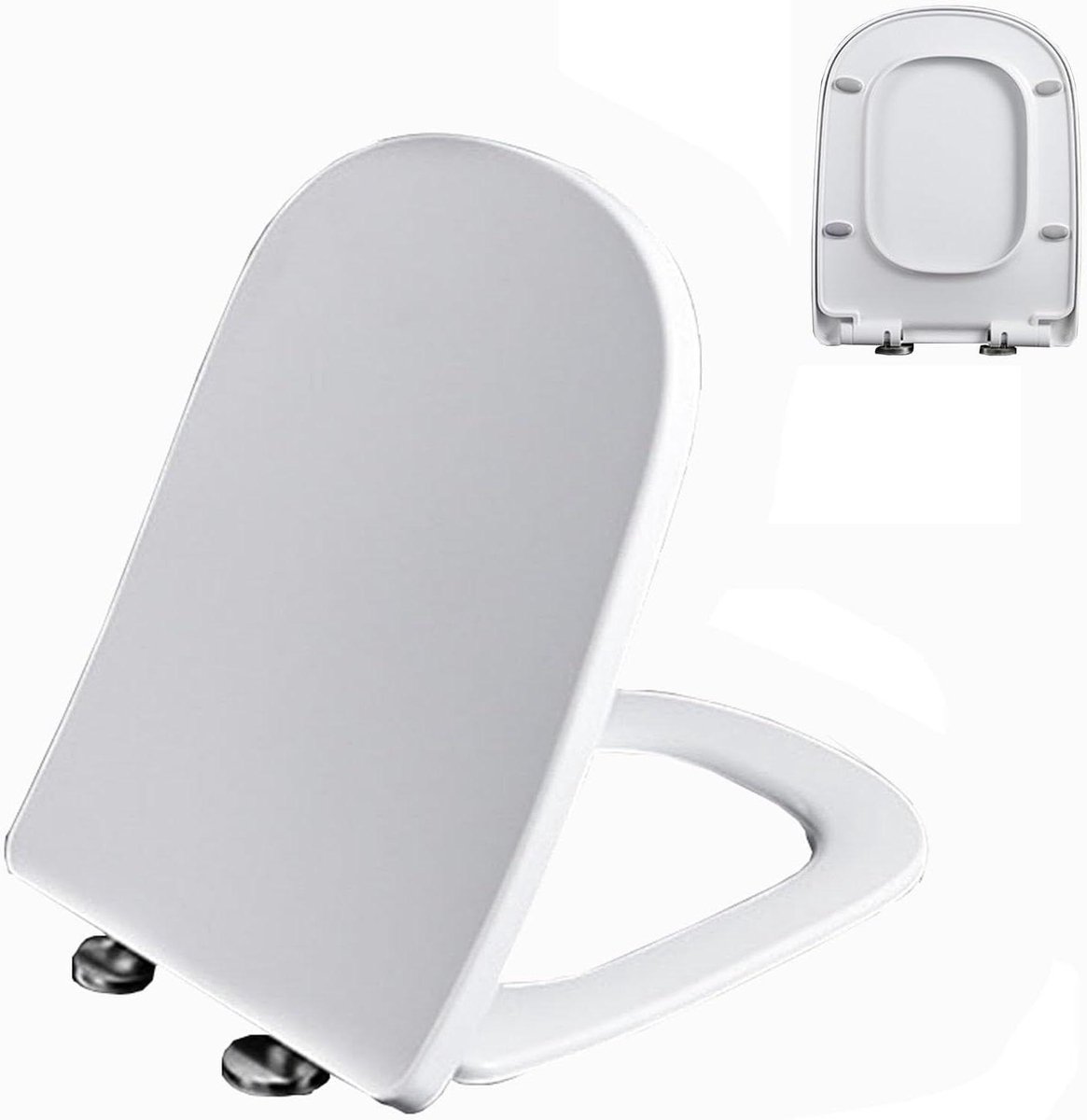 Toiletbril - Zitting Deksel - Badkamer Vernieuwen - Soft Close - 37x485cm - Wit
