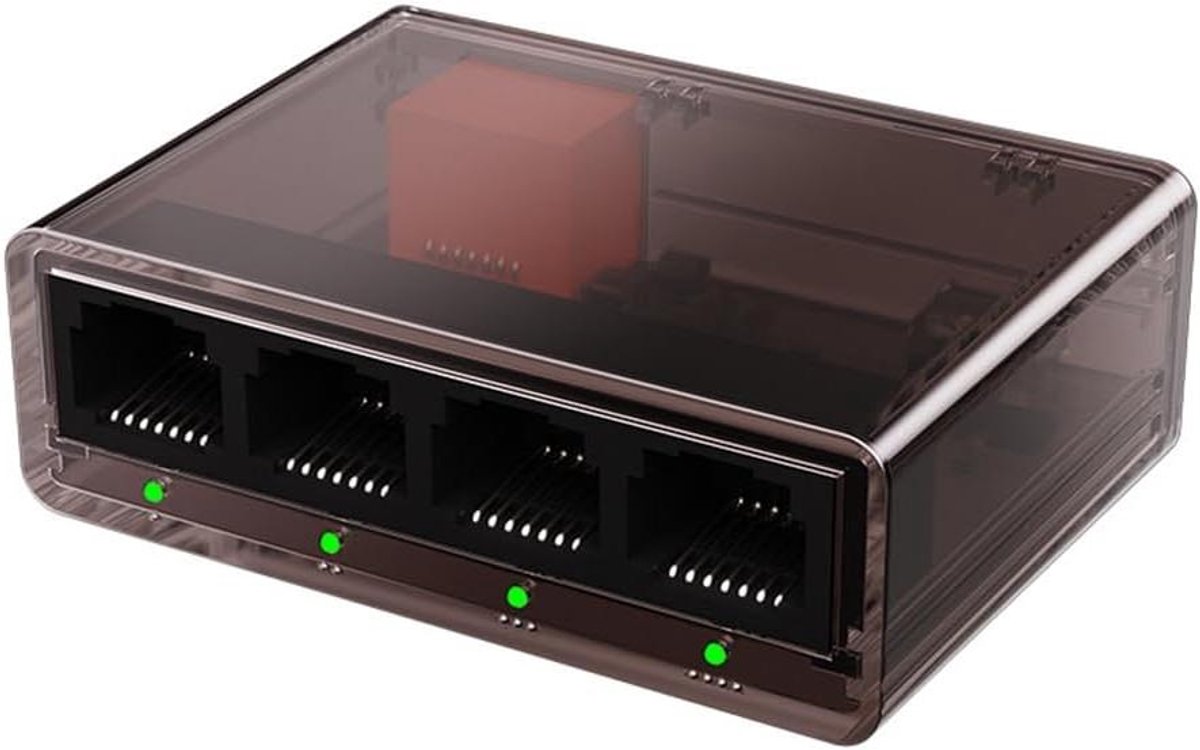 Netwerkswitch - Ethernet Splitter - Internet Delen - Gigabit Snelheid - 5 Poorten - Zwart