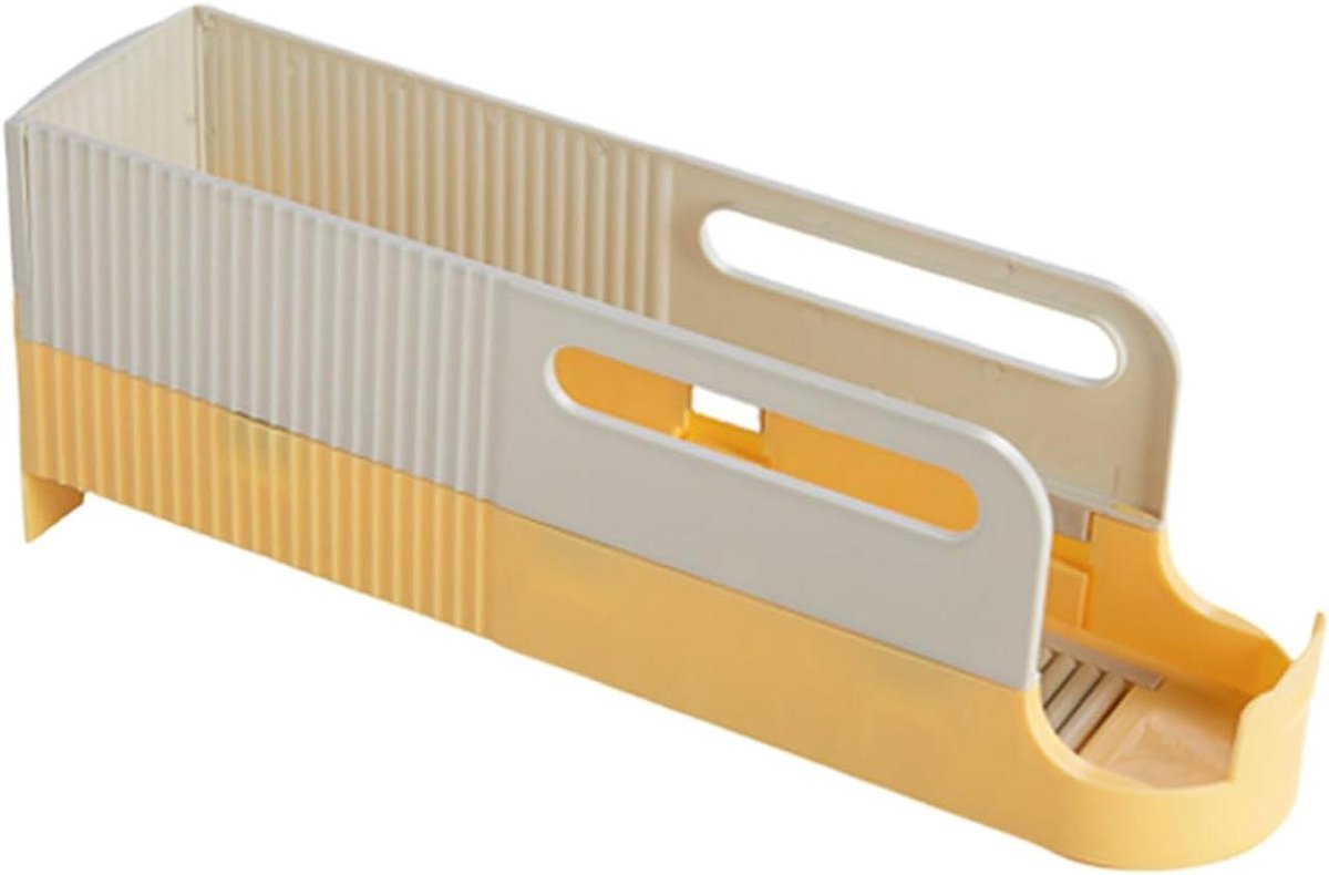 Drank Opslag Systeem - Blikjes Dispenser - Koelkast Organiseren - Efficiënte Verticale Indeling - 12.5cm Diep - Geel