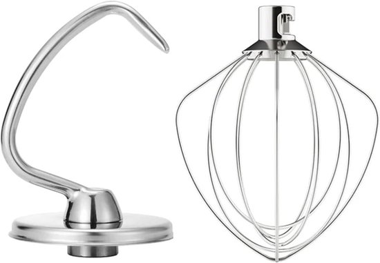 Mixer Accessoireset - Garde Deeghaak - Bakken Ingrediënten Mengen - Roestvrij Staal - 45-5 Liter - Zilver — afbeelding 5
