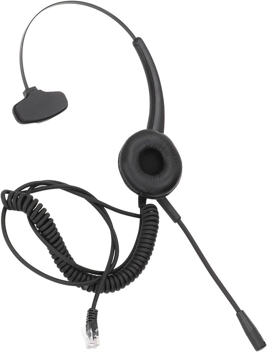 Telefoonheadset - Zakelijke Hoofdtelefoon - Duidelijke Gesprekken - Ruisonderdrukkende Microfoon - RJ9 Aansluiting - Zwart