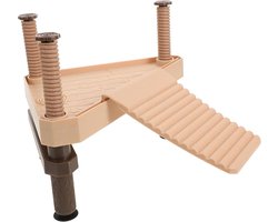 Schildpad Terras - Rustplatform Aquarium - Zonnebaden Reptielen - Houten Klimhelling - 18.5 x 15.5 x 15 cm - Lichtgeel