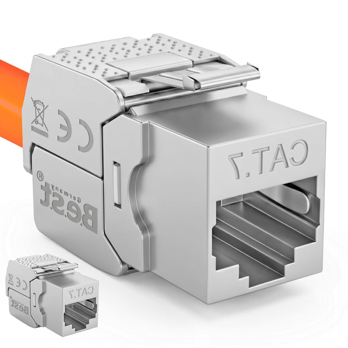 Netwerk Keystone Module - RJ45 Connector - Snelle Dataoverdracht - Gereedschapsloze Montage - 2 Stuks - Metaal