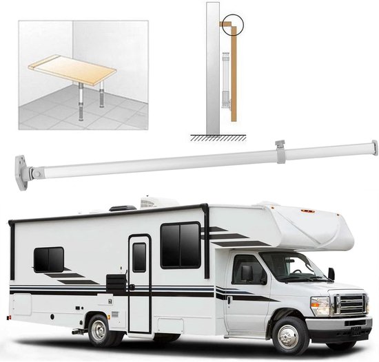 Opvouwbare Uitschuifbare Tafelpoten Hoogte Verstelbaar 450‑930mm Verwijderbaar Ontwerp Lichte Bureau‑Poten met Aluminiumlegering voor Campers Boten Jachten Caravans Binnen — afbeelding 3